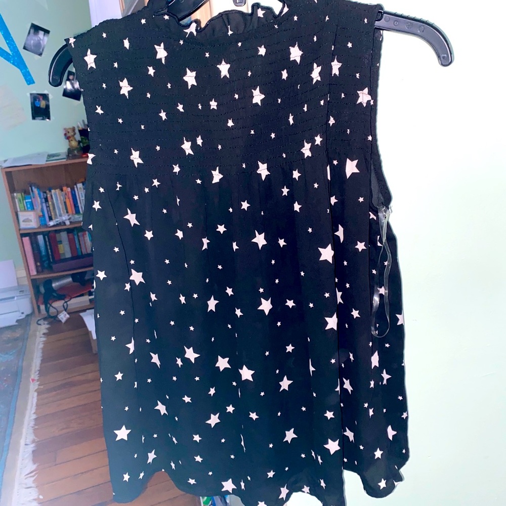 Black sleeveless top